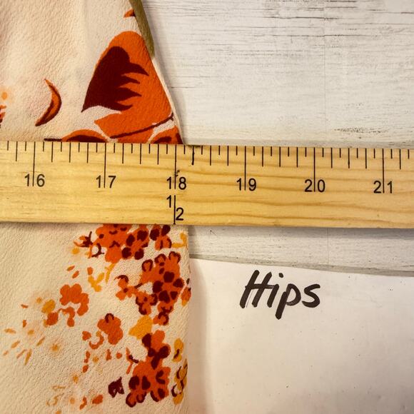 VTG Wet Seal y2k medium ivory orange halter babydoll floral dress fairy romantic - Picture 5 of 9